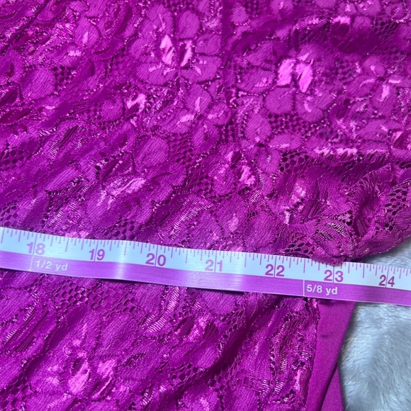 Amoureuse Womens Size 2X Nightgown Plus Size Magenta Purple Lace Bodice Maxi - Picture 9 of 11